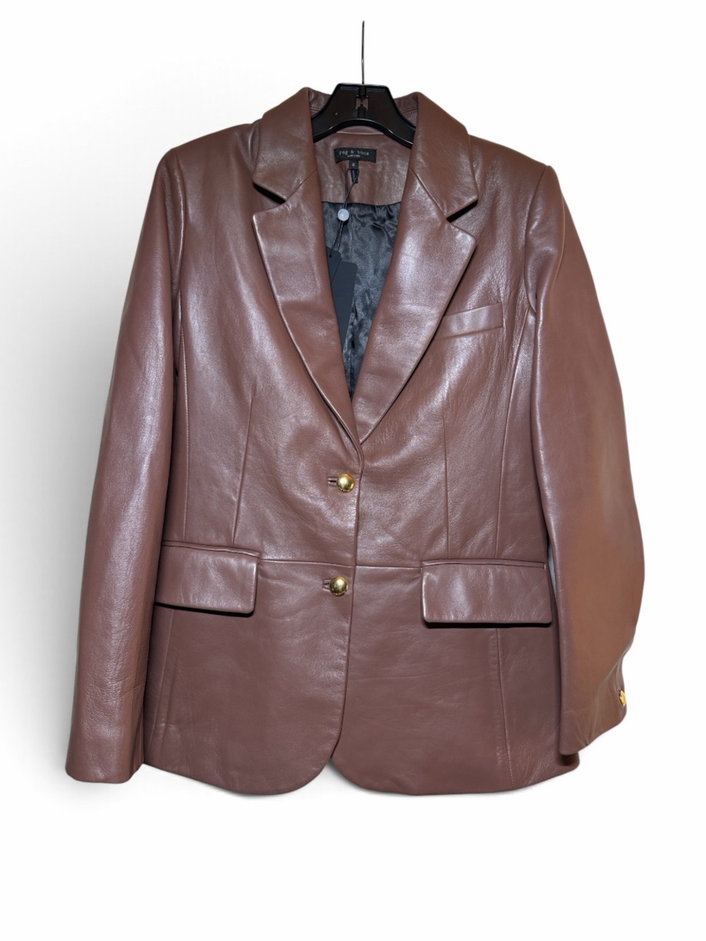 Rag & bone Brown Archer Leather Blazer Jacket NWT - Picture 6 of 10